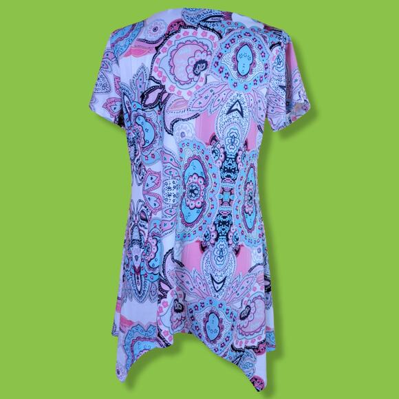 Mirol Paisley Short Sleeve Blouse, M - Picture 3 of 7